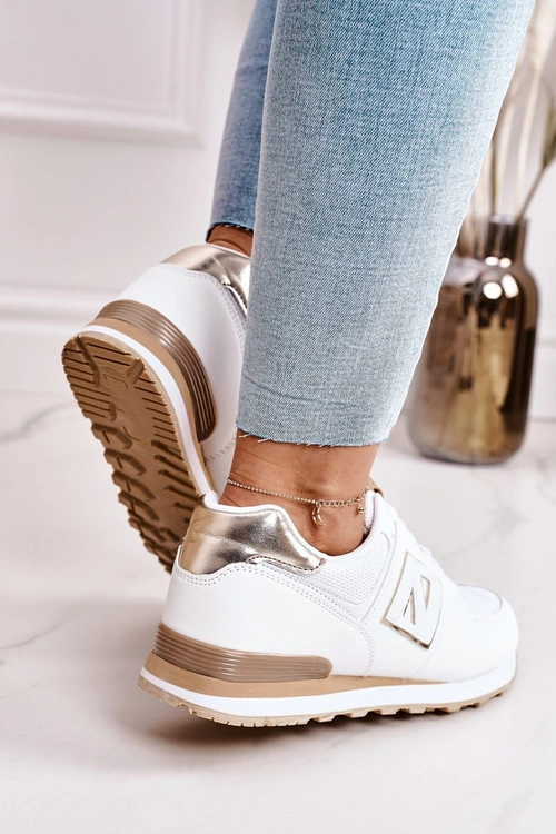 Damskie Sportowe Buty Sneakersy Biało-Złote Last Minute