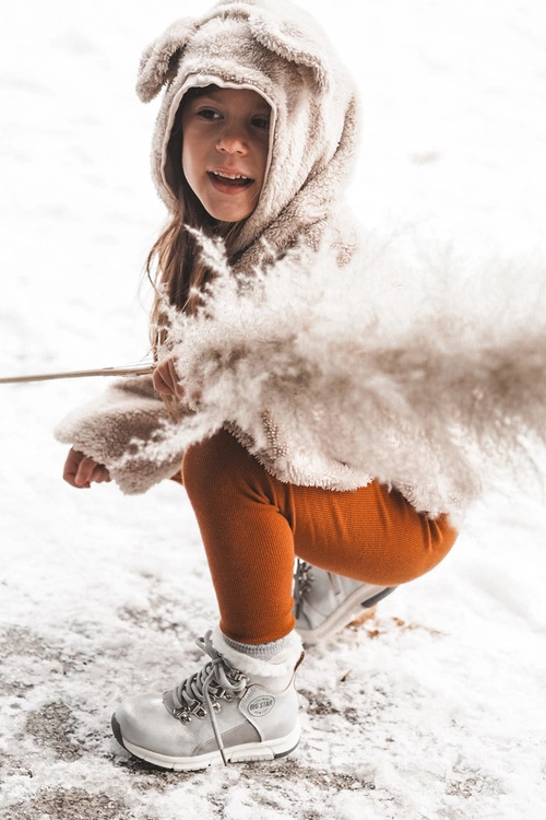 Dziecięce Ocieplane Botki Na Suwak Big Star KK374178 Srebrne