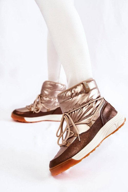 Damskie Śniegowce Memory Foam Big Star KK274276 Złoto-Brązowe