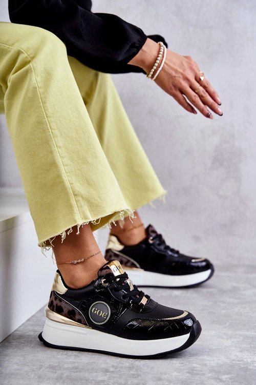 Damskie Buty Sportowe Na Koturnie GOE KK2N4085 Czarne