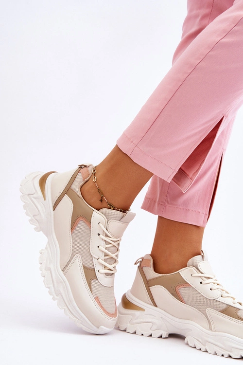 Damskie Wygodne Buty Sportowe Beżowe Alen