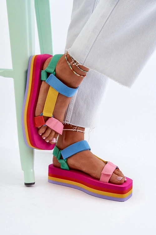 Sandały Damskie Na Platformie Multikolor Edireda
