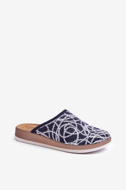 Błyszczące Kapcie Damskie Inblu CT000028 Granatowe