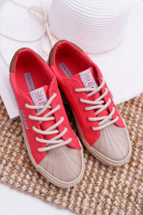 Trampki Damskie Cross Jeans Różowe DD2R4096