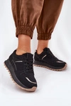 Damskie Buty Sportowe Na Platformie Czarne Yandia