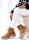 Ocieplane Zamszowe Botki Beżowe Sandstorm