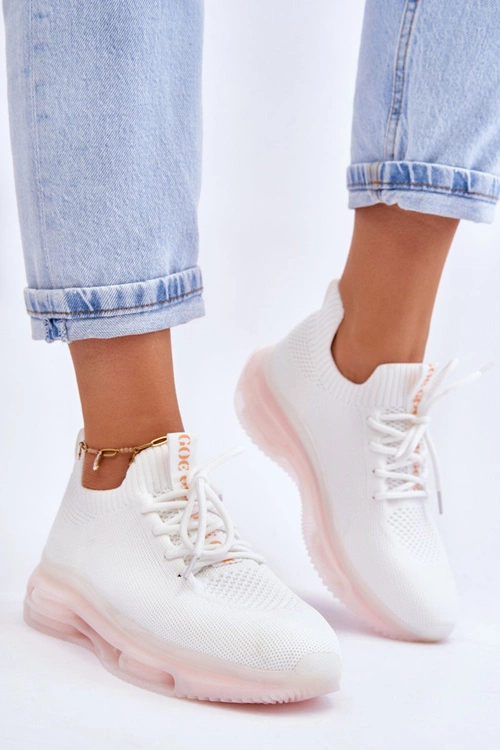 Damskie Wsuwane Skarpetkowe Buty GOE JJ2N4079 Białe