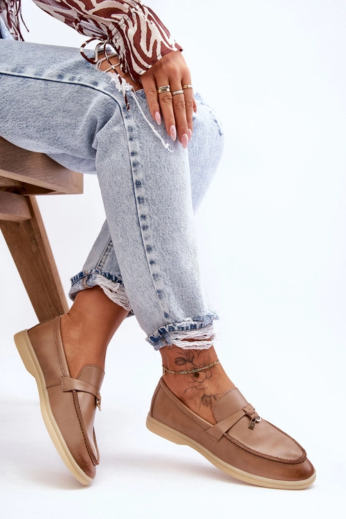 Klasyczne Mokasyny Damskie Brązowe Cortez