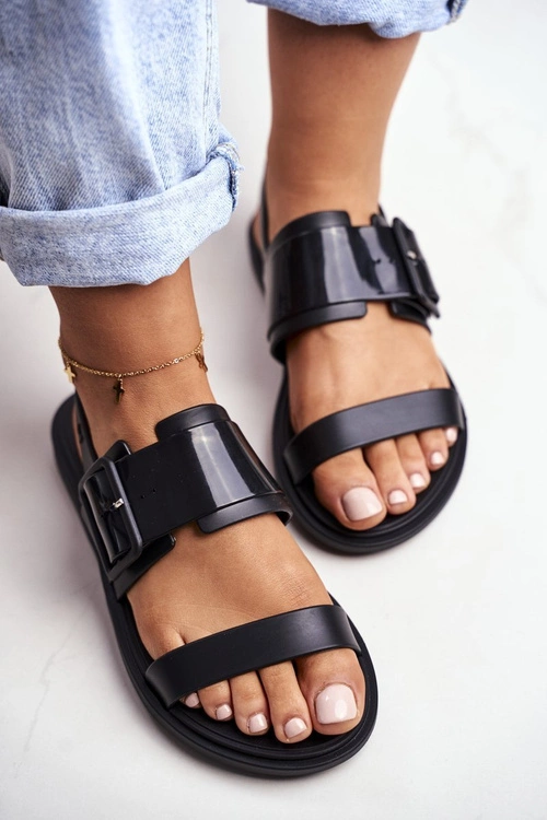 Damskie Sandały Pachnące Gumowe ZAXY Czarne DD285051