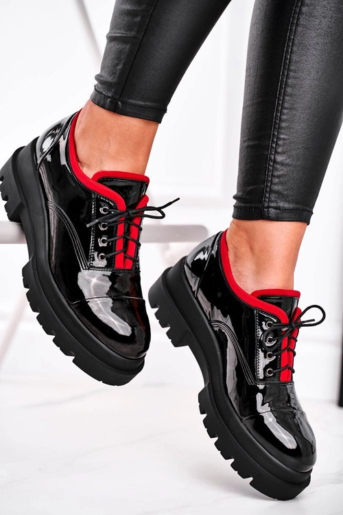 Damskie Półbuty Skórzane Visconi Czarne 7427936