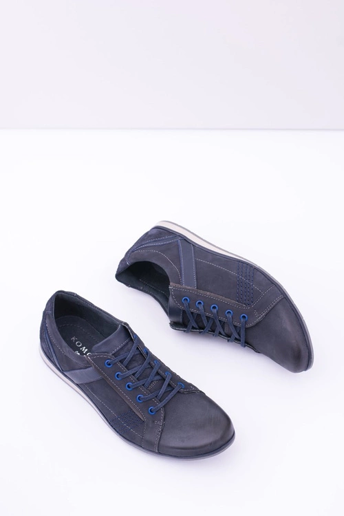 Męskie Skórzane Granatowe Półbuty Denali