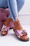 Klapki Na Korkowej Podeszwie Różowe W Kwiaty Wendy