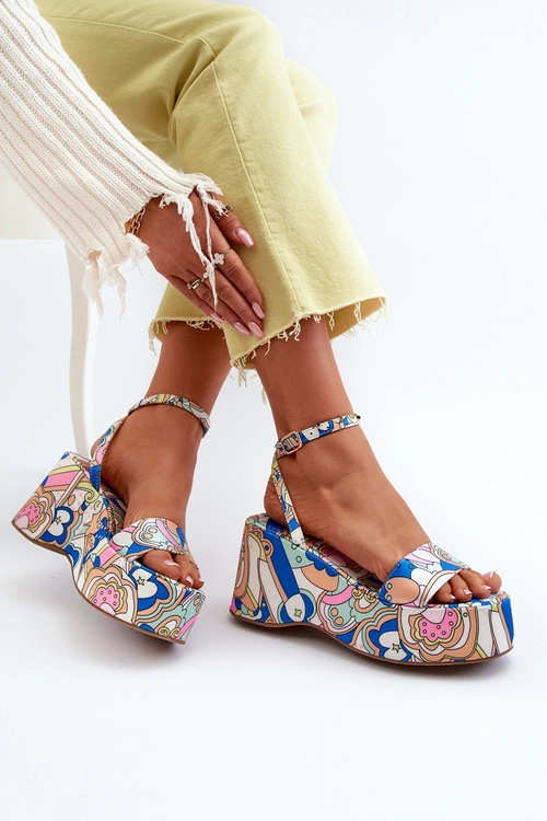 Wzorzyste Sandały Na Platformie I Koturnie Multikolor Wiandia
