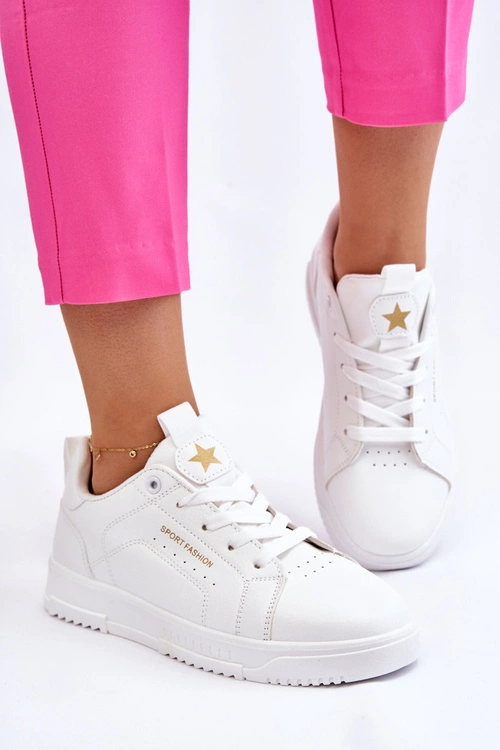 Damskie Sznurowane Buty Sportowe Białe Mikaela
