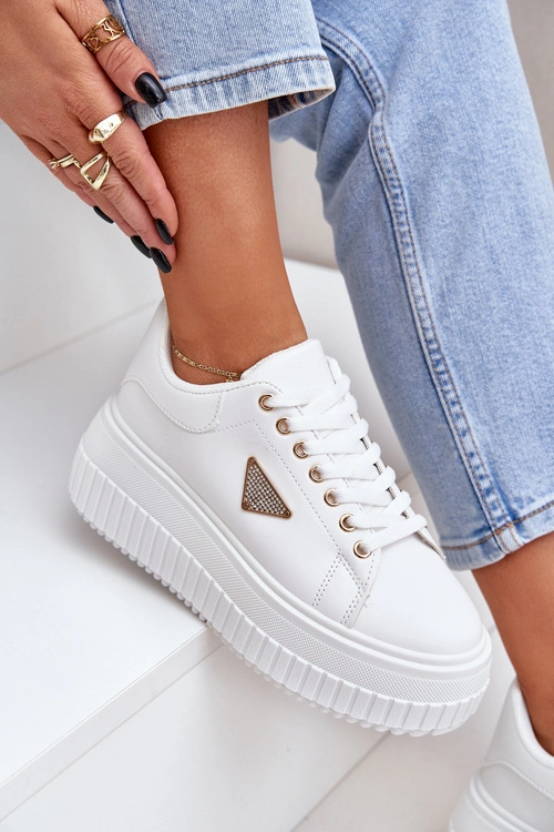 Stylowe Sneakersy Na Masywnej Platformie Białe Vallexia