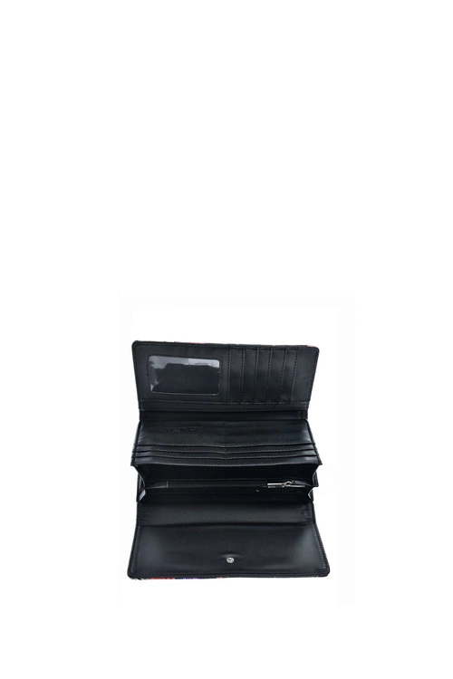 Damski Duży Portfel Kwiaty Big Star JJ674015 Czarny