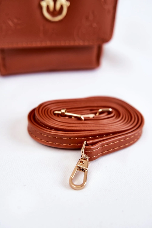 Modna Torebka Portfel 2w1 Z Tłoczeniem Brązowa Savano