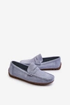 Męskie Zamszowe Mokasyny Niebieskie Wesley