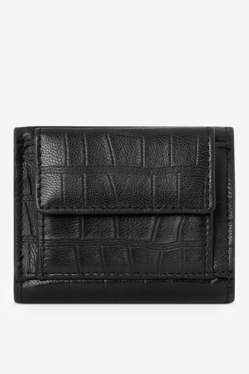 Damski Mały Portfel Ze Skóry Naturalnej Zwierzęcy Wzór Nobo NPUR-LR0111-C020 Czarny