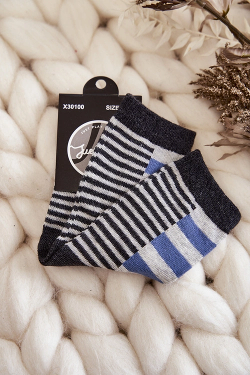 Dziecięce Klasyczne Skarpety W Pasy I Paseczki Niebieskie