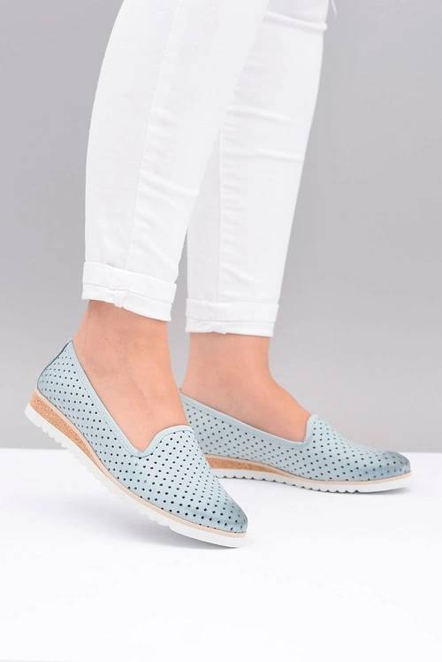 Skórzane Polskie Baleriny Lordsy Gabi