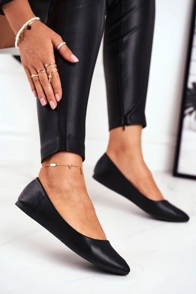 Baleriny Damskie Eleganckie Czarne Maude