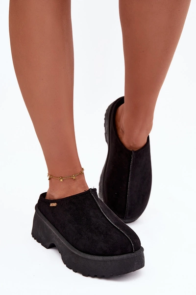 Śniegowce Damskie Niskie Na Platformie Czarne Yrenna