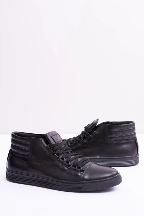 Męskie Skórzane Tenisówki Czarne Torres