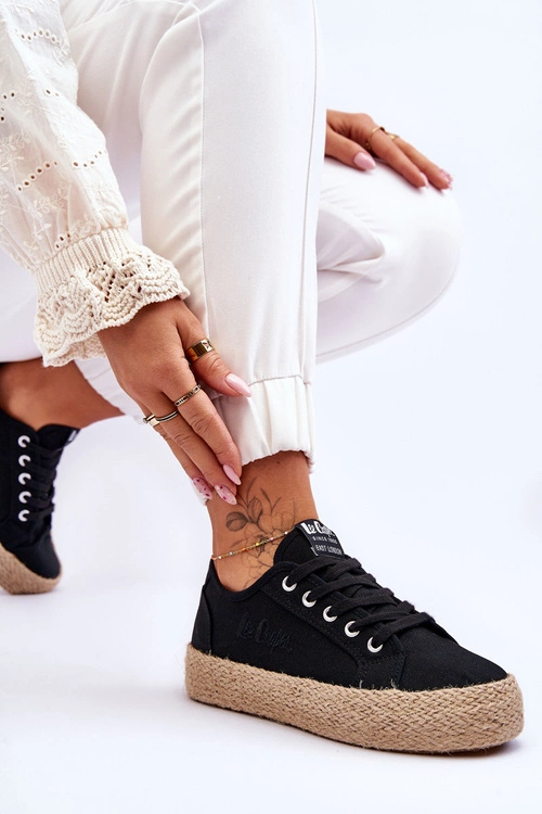 Modne Trampki Z Plecionką Lee Cooper LCW-23-31-1797L Czarne