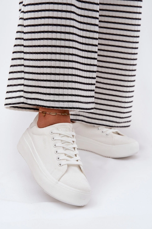 Materiałowe Trampki Damskie Na Platformie Big Star RR274463 Białe