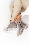 Botki Z Plecionki Na Obcasie Maciejka 04937-03 Popiel 