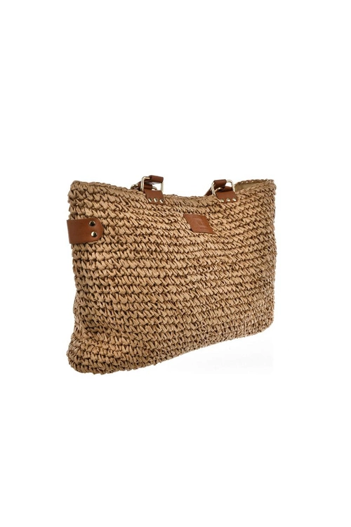 Duża Torba Z Plecionki Big Star NN574107 Beżowa