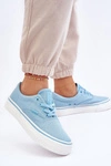 Materiałowe Tenisówki Na Platformie Big Star LL274146 Jasnoniebieskie