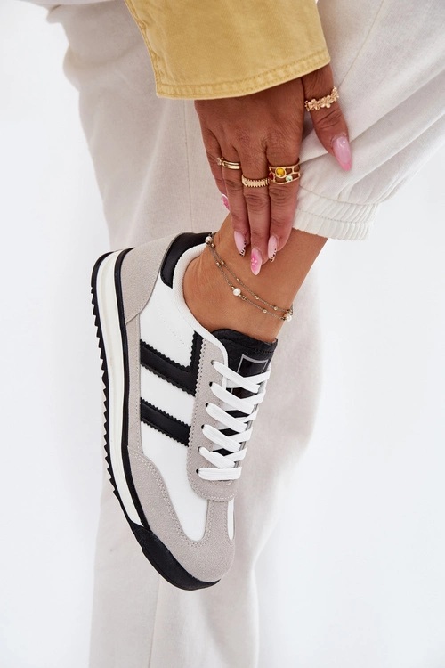 Niskie Sneakersy Damskie Białe Rulaana