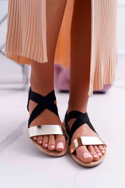 Sandały Damskie Eleganckie Złote Carme