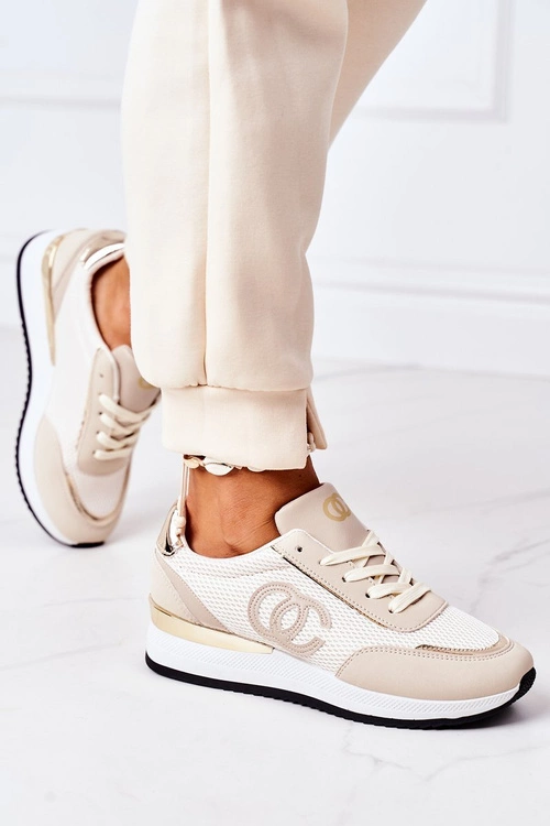 Damskie Sportowe Buty Sneakersy Beżowe Under Control