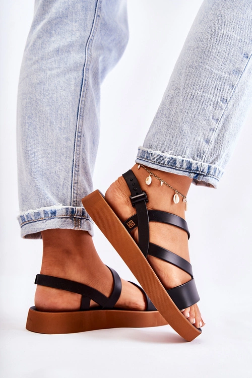 Damskie Gumowe Sandały ZAXY JJ285052 Czarne