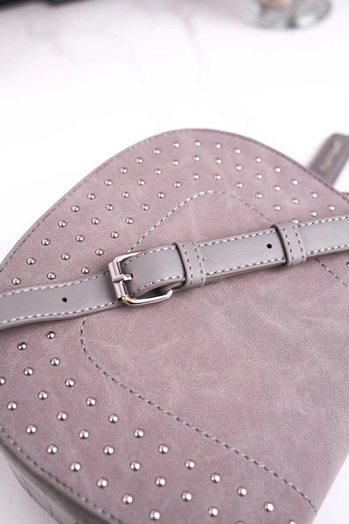 Torebka Damska Listonoszka MONNARI BAG4250-019 Szara Zamsz