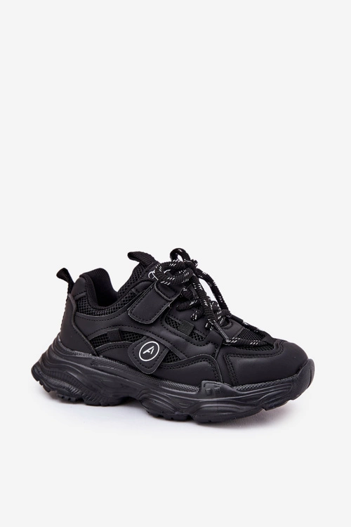 Sneakersy Dziecięce Na Platformie Czarne Hanomess