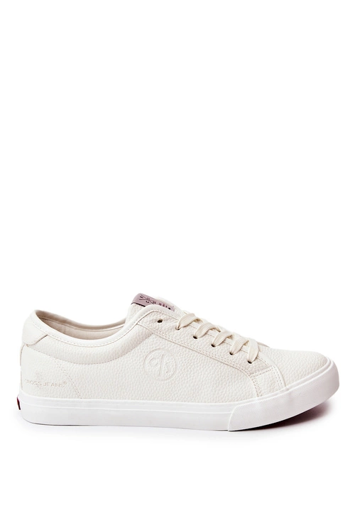 Męskie Skórzane Trampki Cross Jeans JJ1R4023C Białe