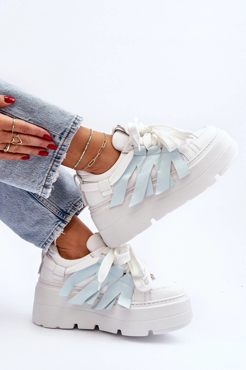 Zazoo 2F-7033 Sneakersy Na Masywnej Platformie Niebieskie