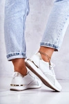 Damskie Skórzane Sportowe Buty Sneakersy Białe Horessa