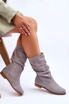 Damskie Zamszowe Kozaki Maciejka 05057-13 Szare