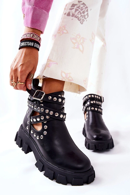 Workery Z Dżetami Na Platformie Czarne Vernelle