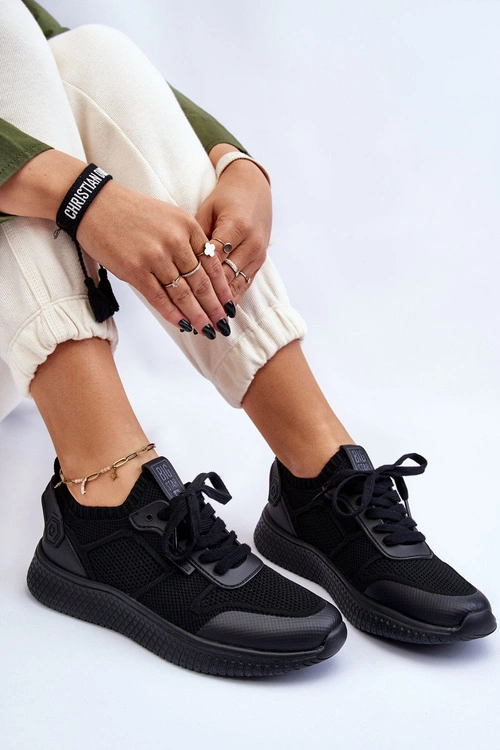 Damskie Wygodne Sneakersy Memory Foam System Big Star LL274414 Czarne