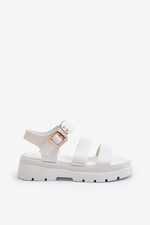 Sandały Damskie Na Masywnej Podeszwie Białe Nicarda