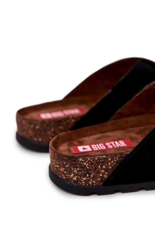 Męskie Wygodne Klapki Big Star JJ176005 Czarne