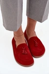 Skórzane Zamszowe Mokasyny Typu Barefoot Zazoo 322 Czerwone
