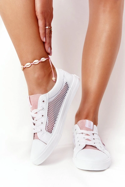 Damskie Trampki Z Siateczką Big Star DD274688 Biało-Różowe