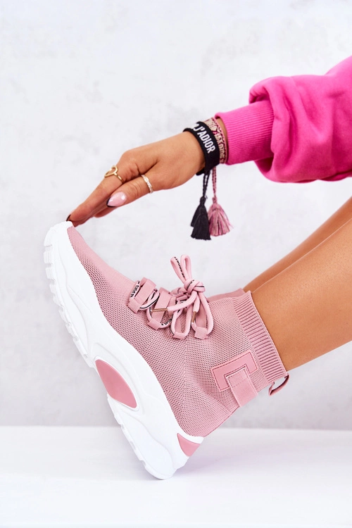 Damskie Sportowe Buty Skarpetkowe Różowe KeSports